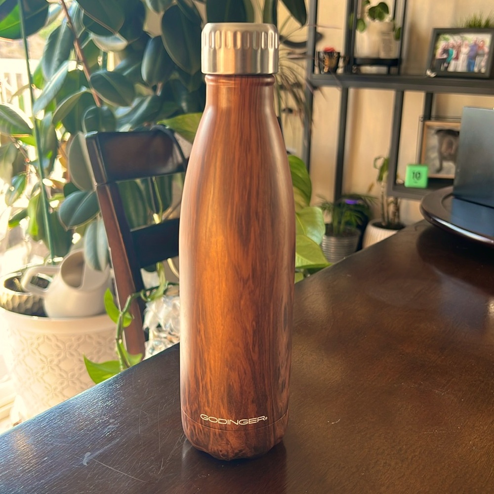 17oz Wood grain stainless steel water bottle